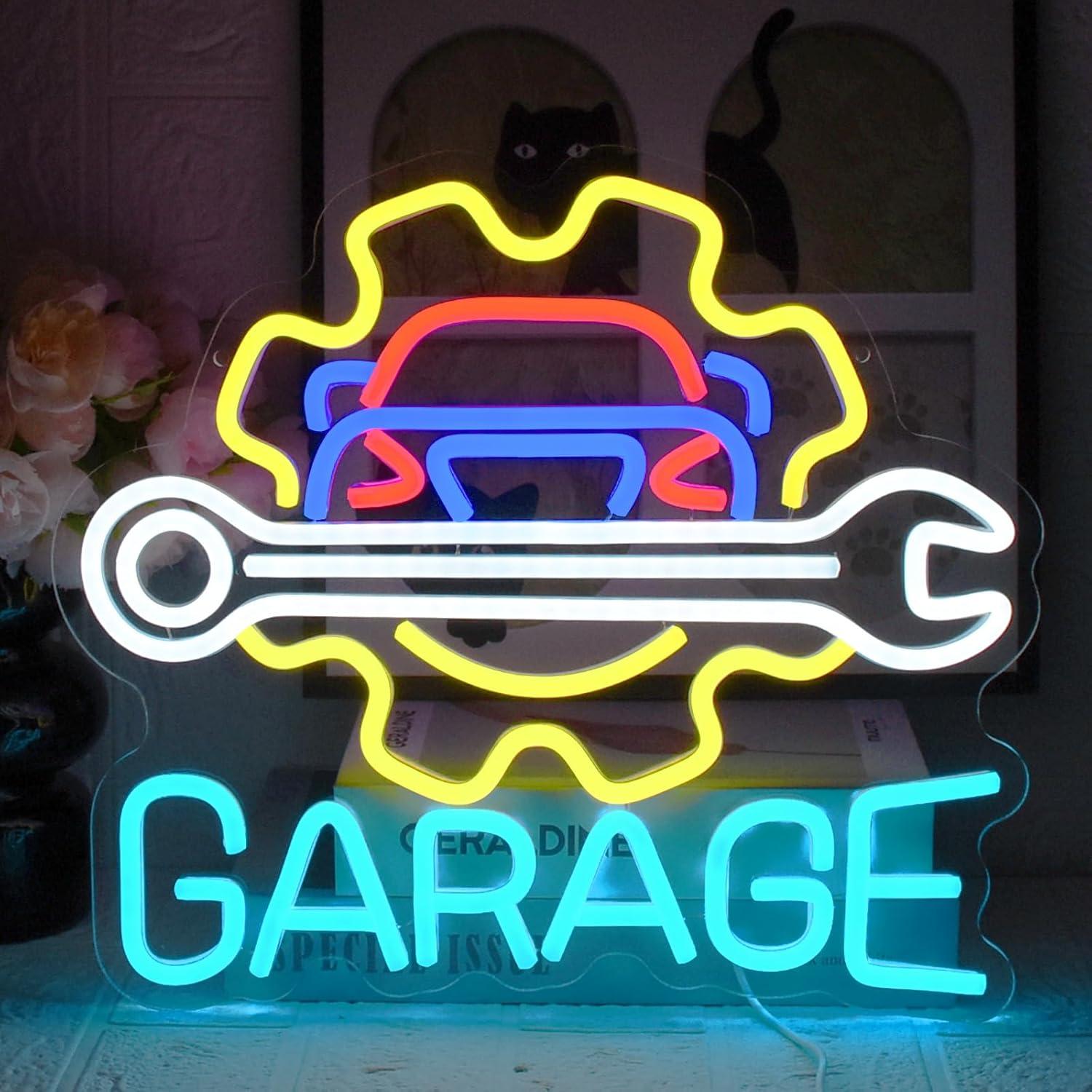 Auto Repair Shop In - Insegna al Neon per Garage, Alimentata