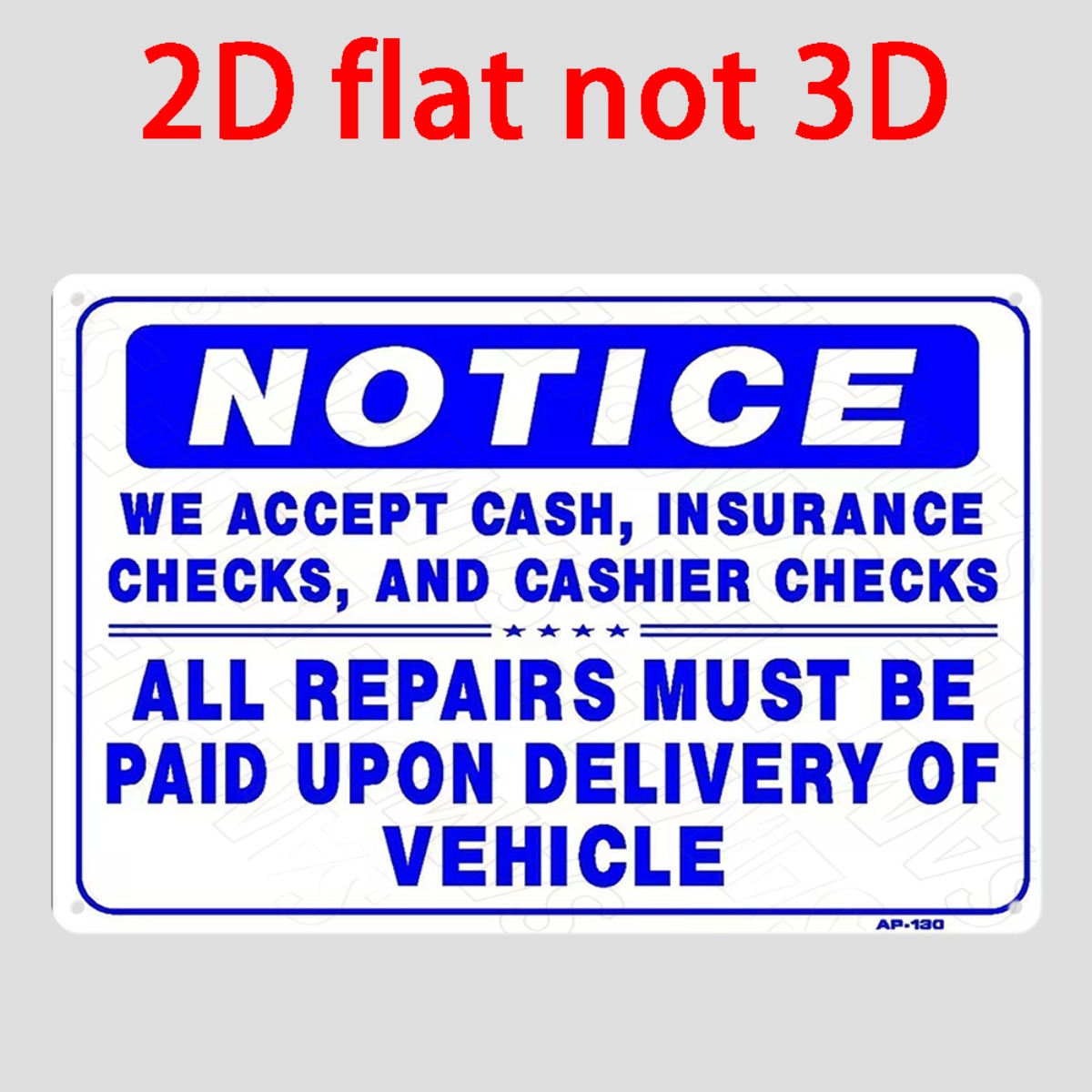 Auto Repair Shop Insurance - Insegna da Parete in Metallo 2D