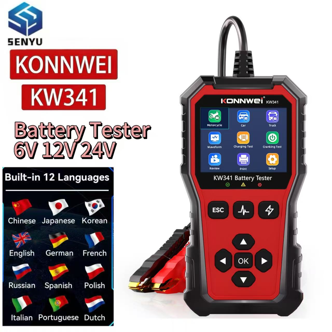 Battery Load Tester - KONNWEI KW341 Auto Moto Camion Tester