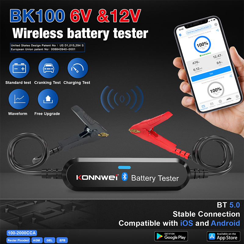 Battery Load Tester - Tester per Batterie Auto KONNWEI BK200